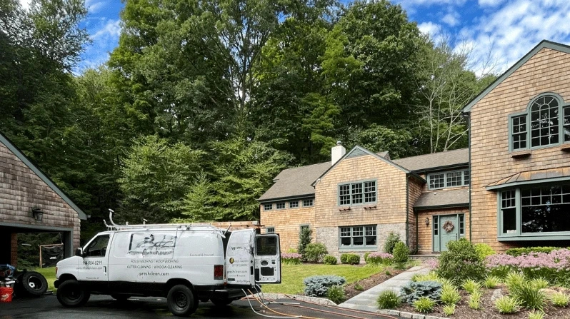 Lakewood Power Washing power washing crew working in Rocky River, OH